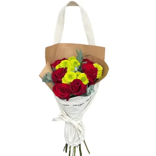 Bolsa de 6 rosas importadas